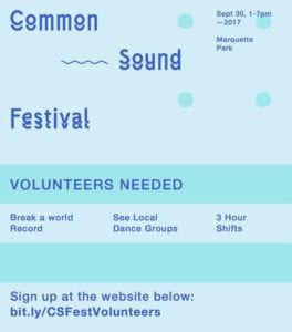 Common Sound Festival volunteer flyer