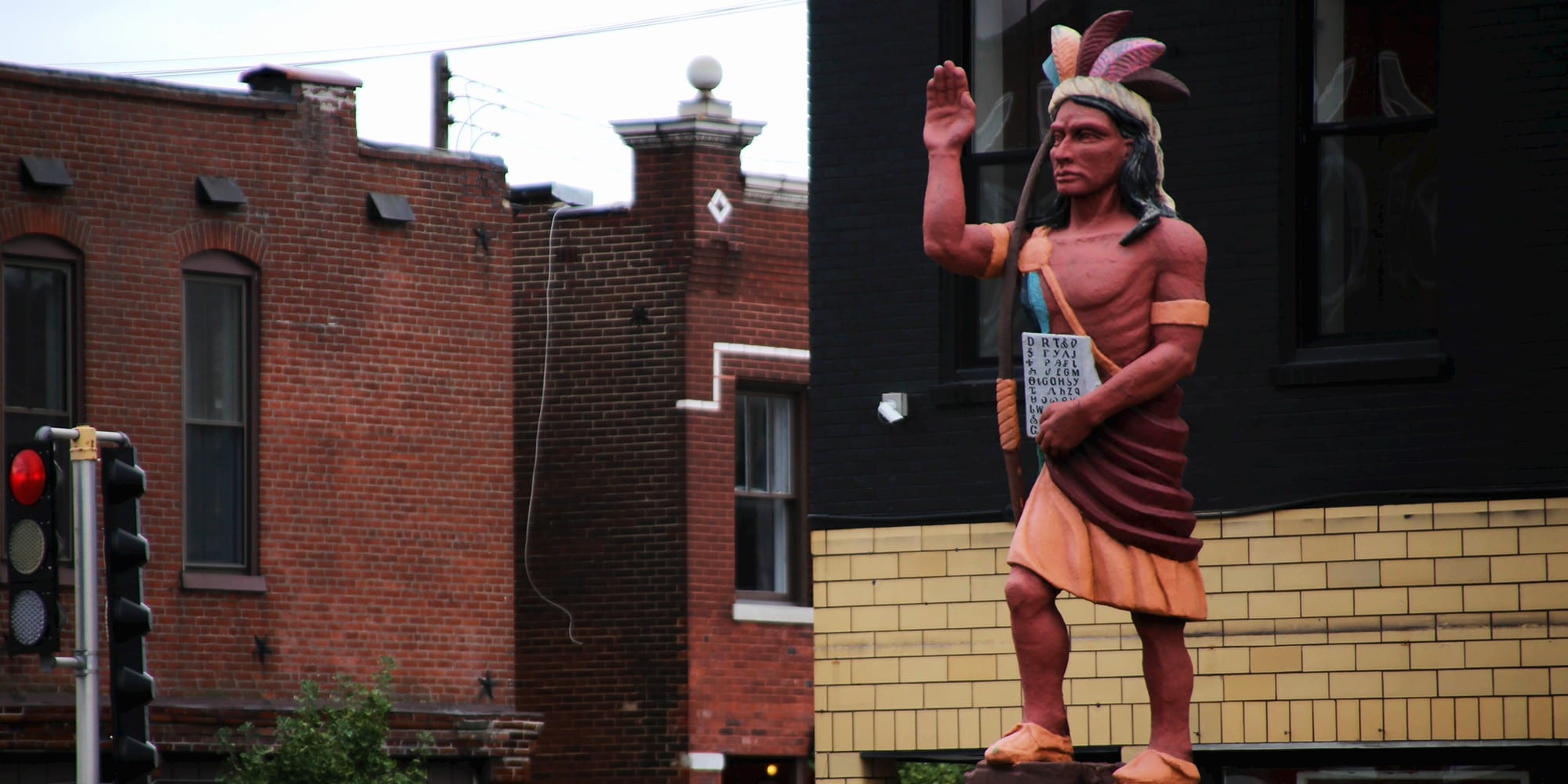 Statue at Cherokee and Jefferson.