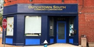 The new facade on Dutchtown South Community Corporation's building at 4204 Virginia. Photo by Nick Findley.