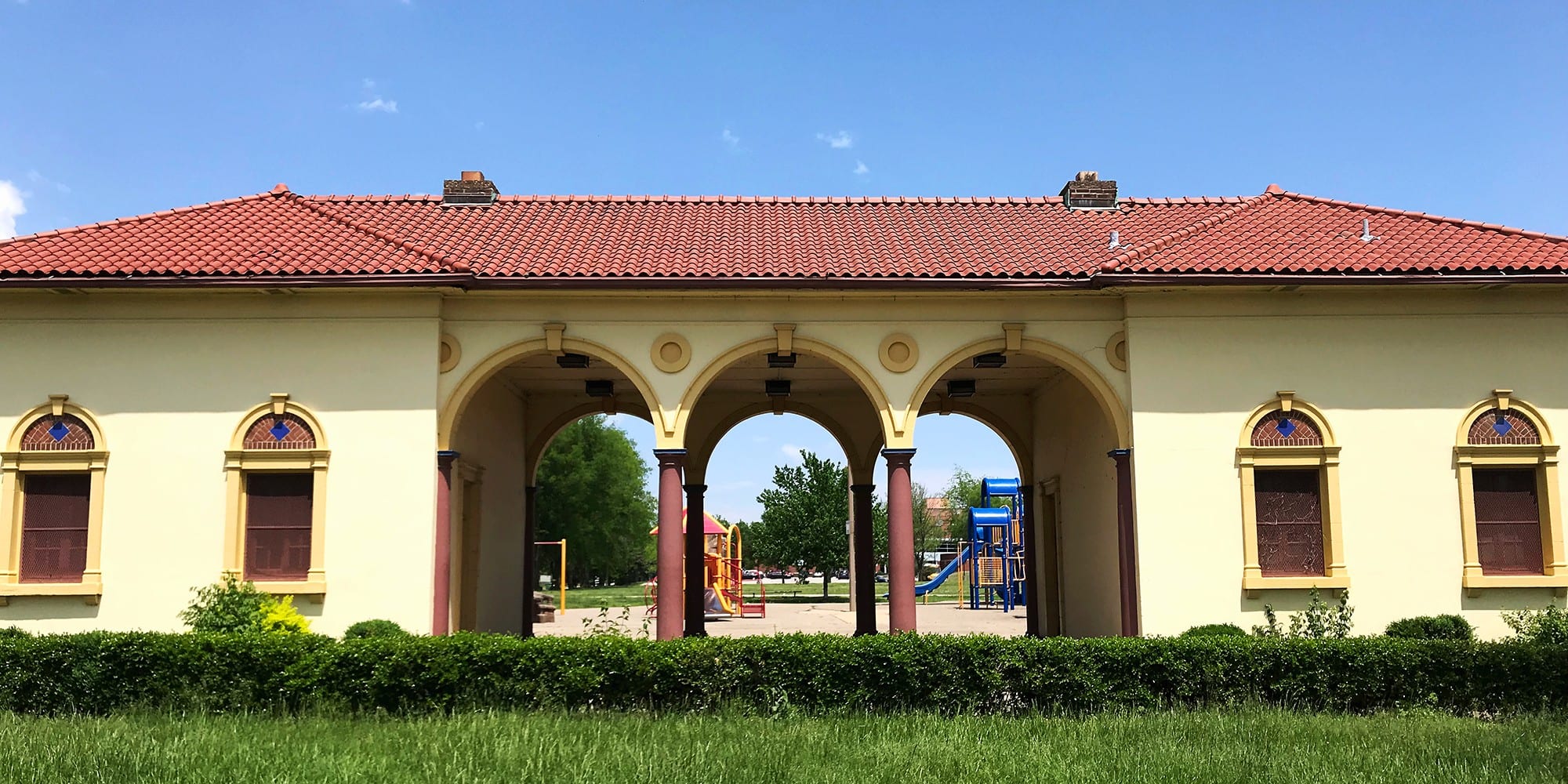 The pavilion at Minnie Wood Memorial Square in Dutchtown, St. Louis. Photo by Nick Findley.
