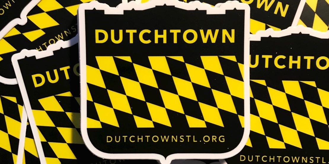 DutchtownSTL.org स्टिकर।