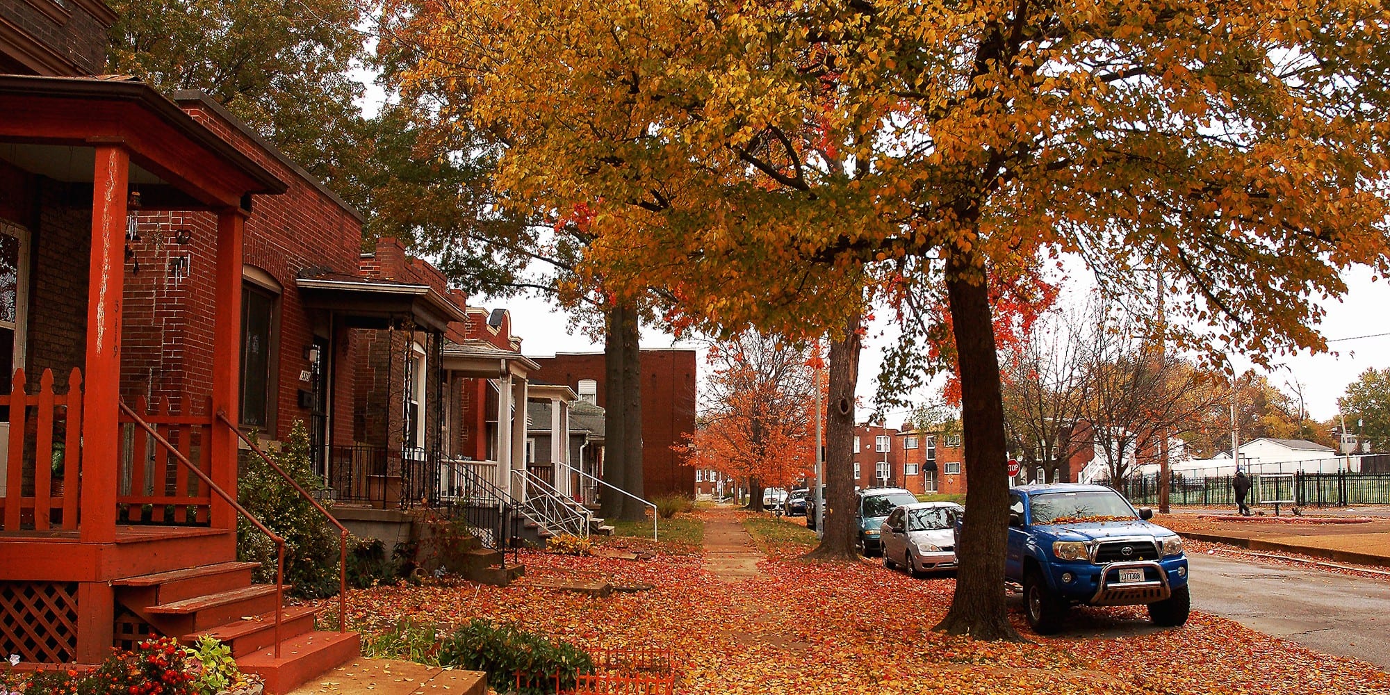 Vermont Ave. in Dutchtown with autumn leaves. Photo by Nick Findley.