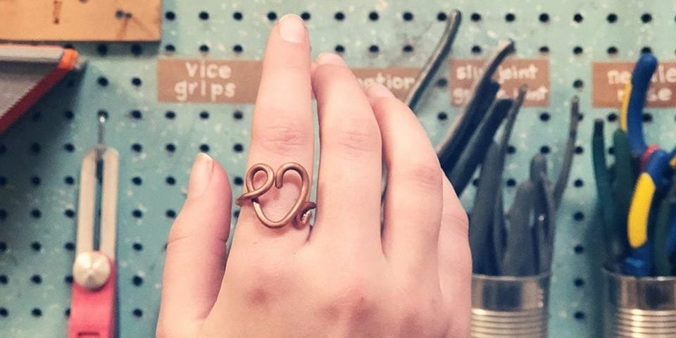 Copper Heart Ring Workshop at Perennial.