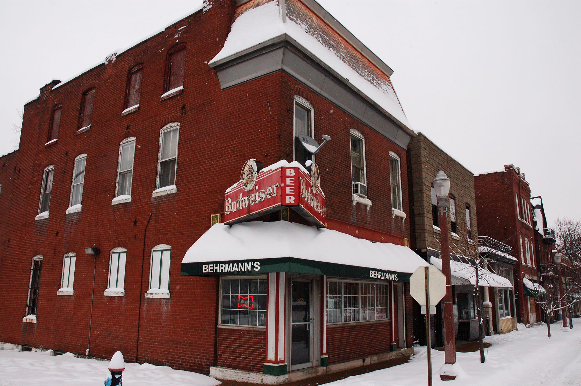 Behrmann's Tavern in the snow.