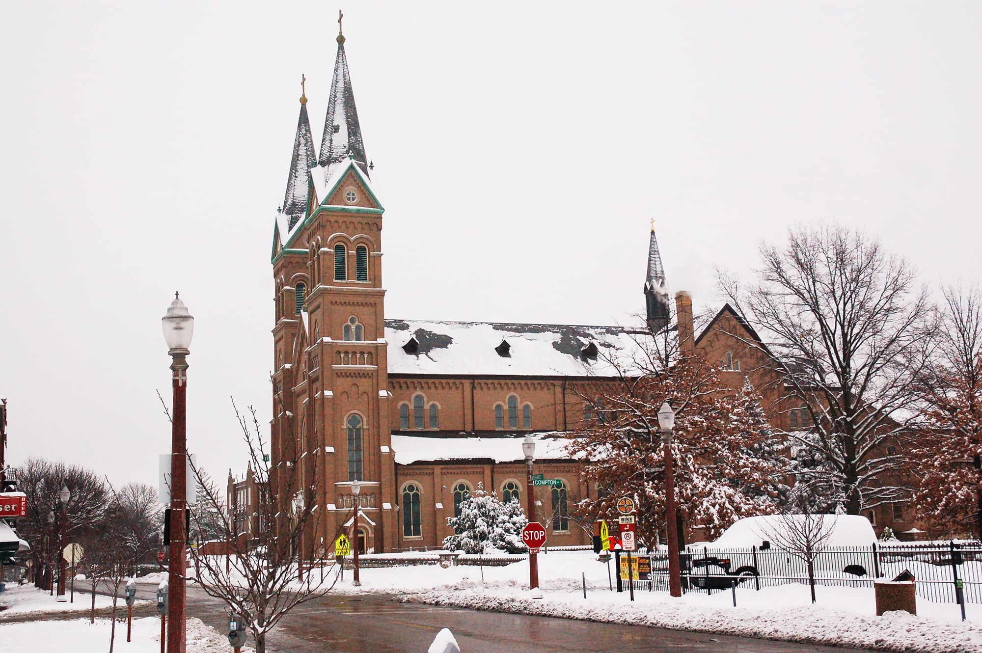 St. Anthony of Padua in the snow.
