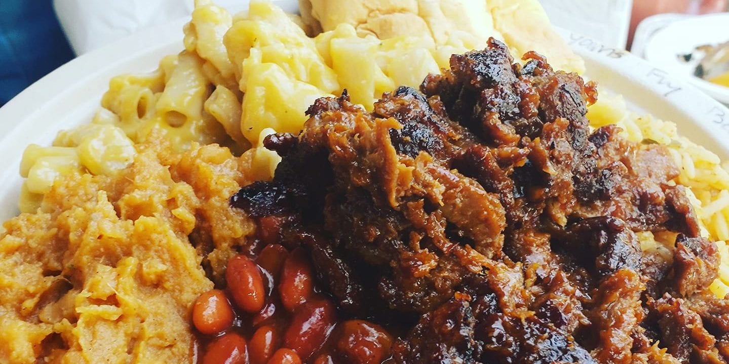 Southern Fried Vegan barbecue plate.