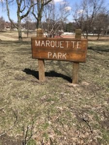 Marquette Park entrance sign.