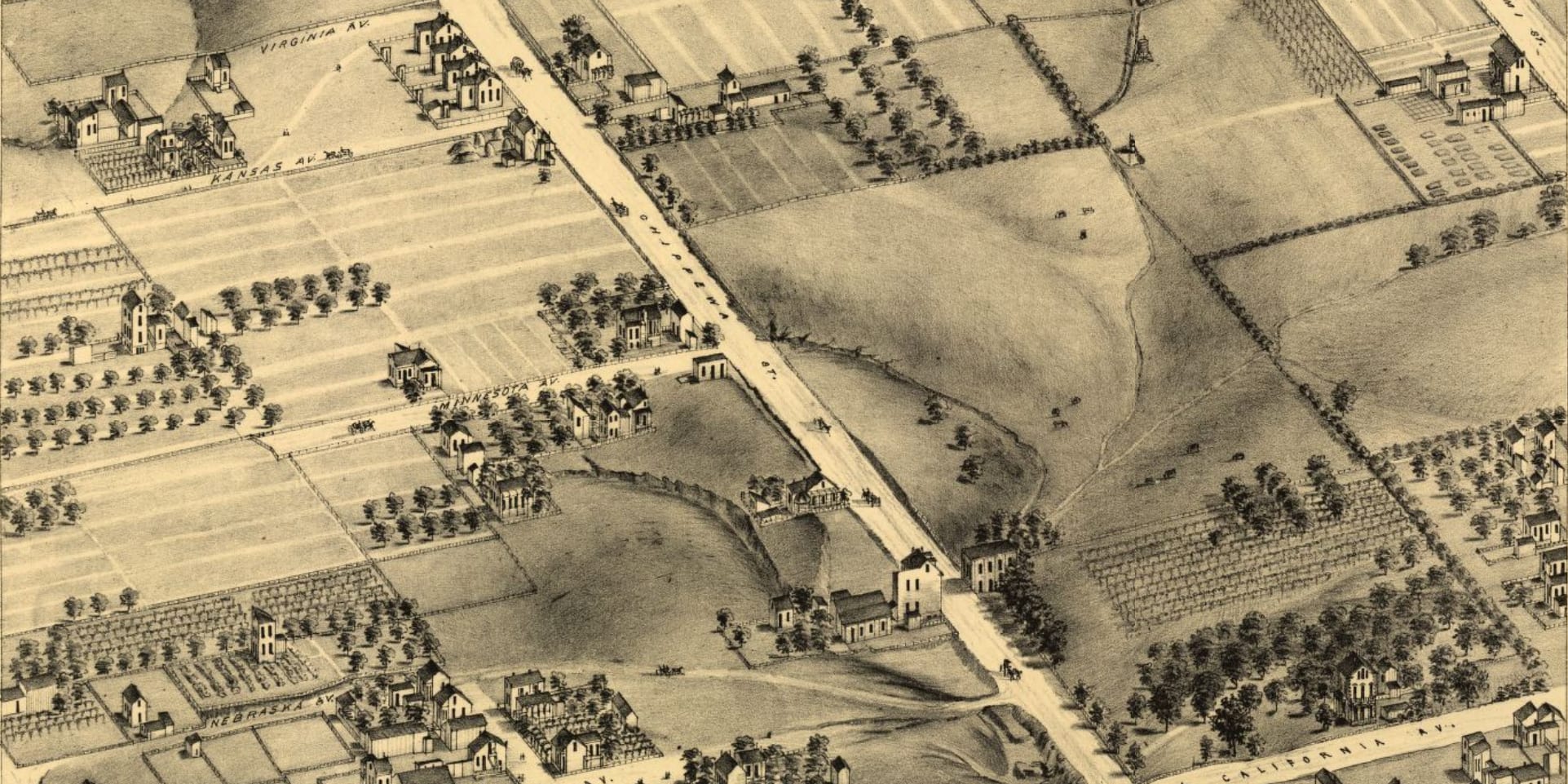 Chippewa Street in 1875, from Compton & Dry's Pictorial St. Louis.