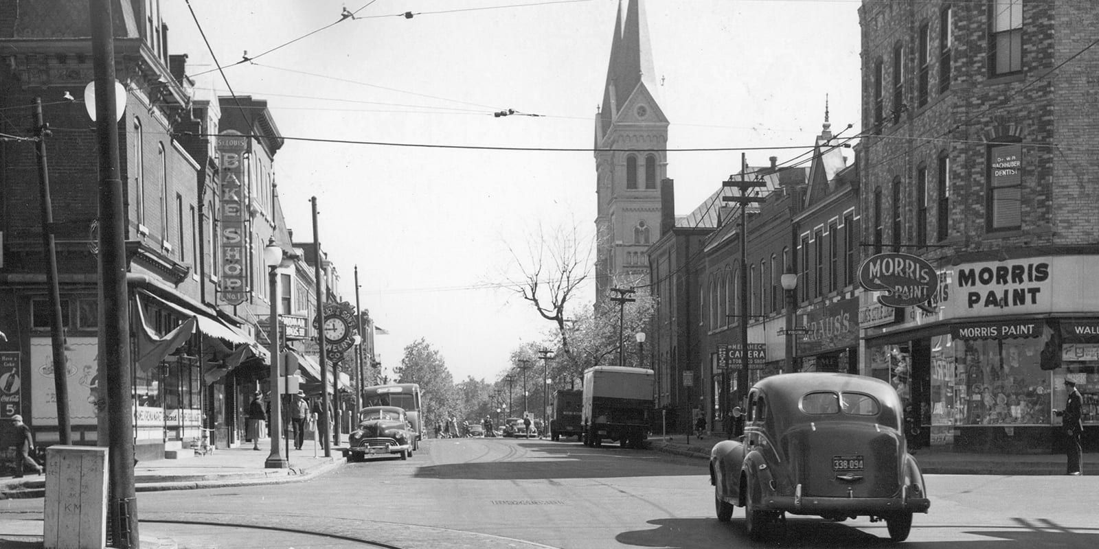 Meramec Street looking west from Virginia Avenue in the 1950s.