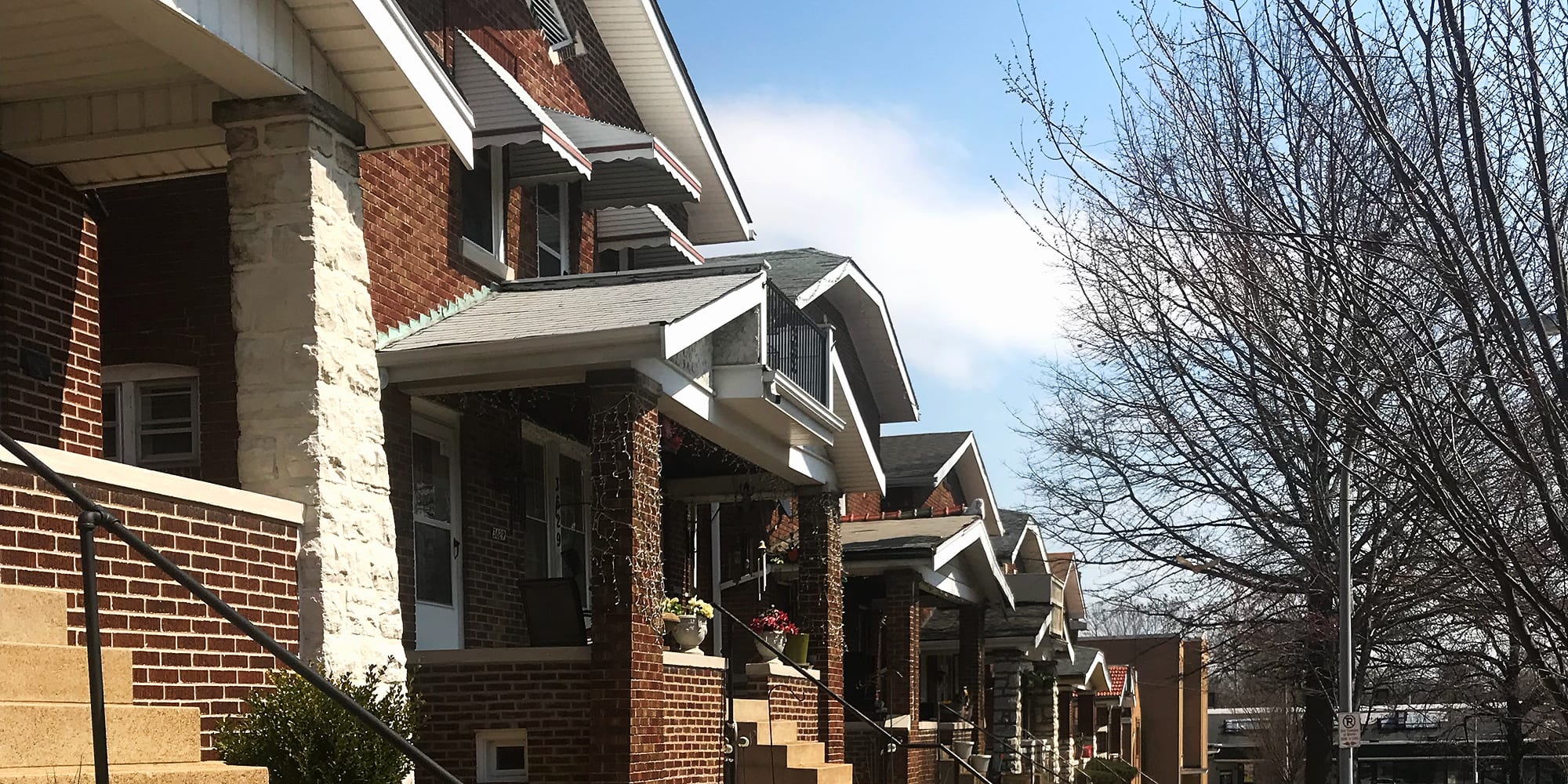 Duplexes on the 3600 block of Marceline Terrace in Dutchtown, St. Louis.