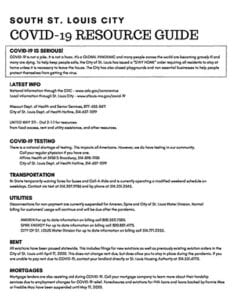 South St. Louis City COVID-19 Resource Guide.