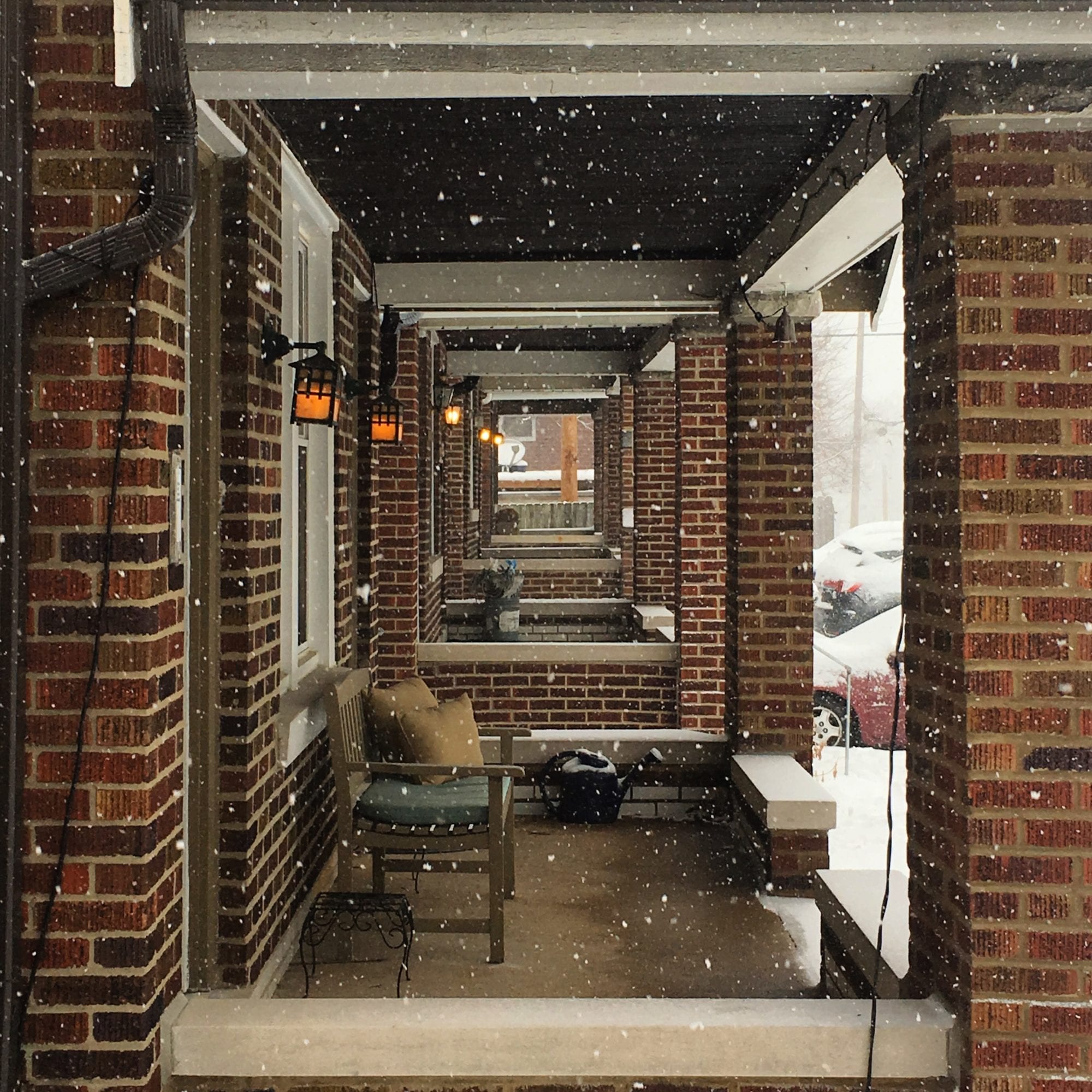 Dutchtown porches in the snow. Photo by Josh Burbridge.