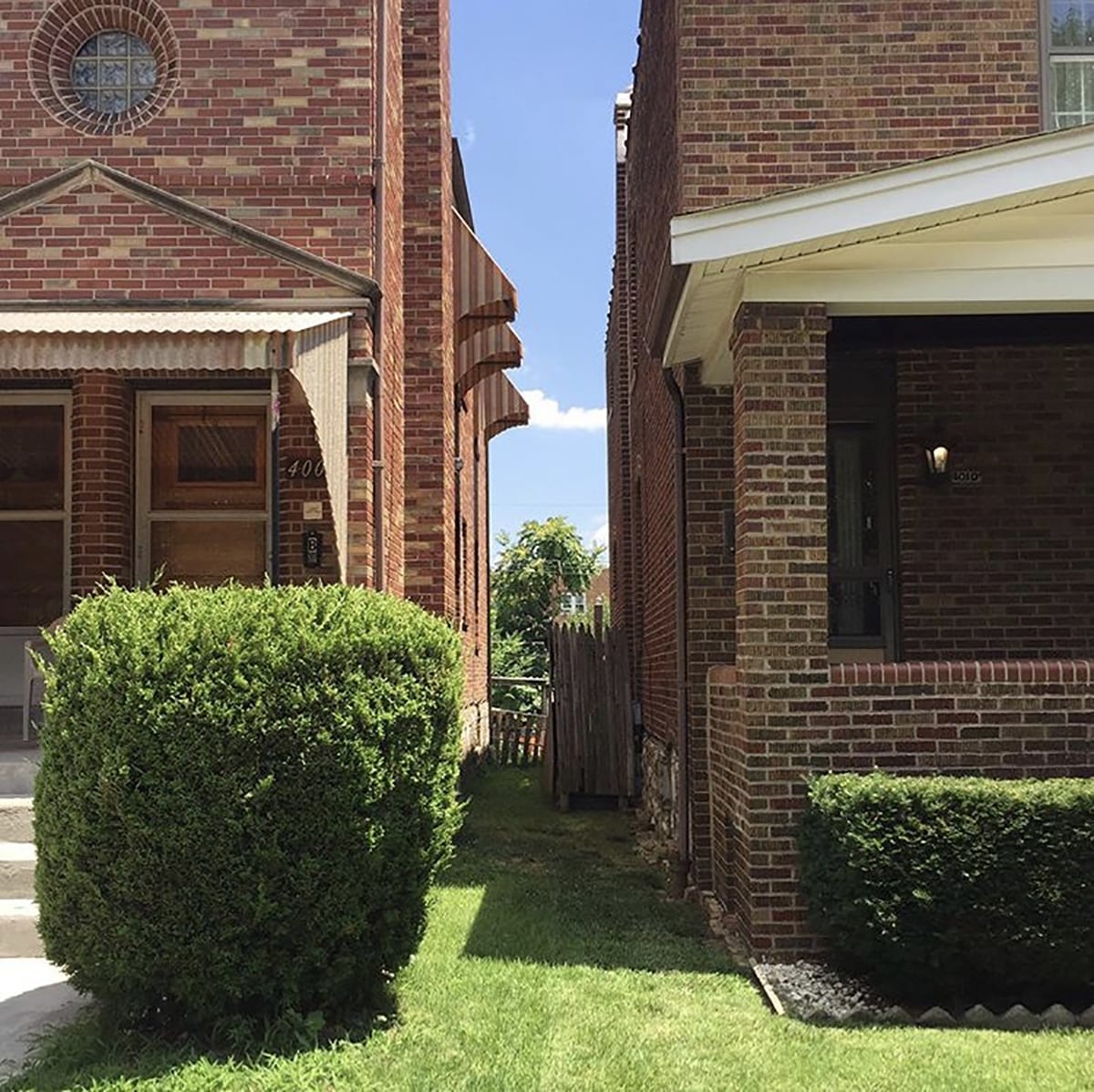 Brick duplexes in Dutchtown, St. Louis. Photo by Josh Burbridge.