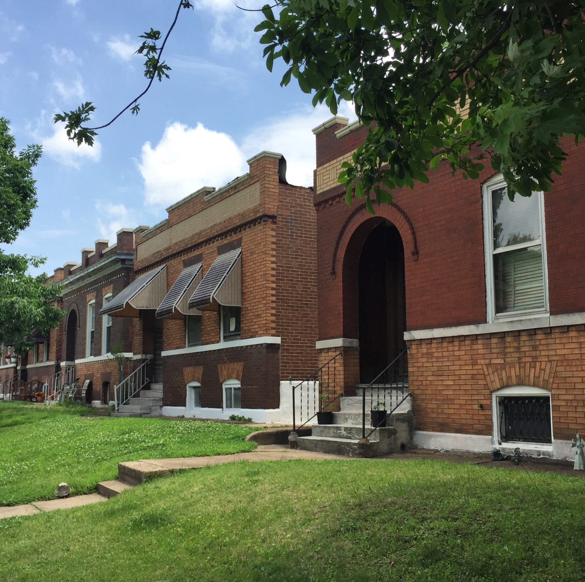 Single-story brick homes in Dutchtown, St. Louis. Photo by Josh Burbridge.