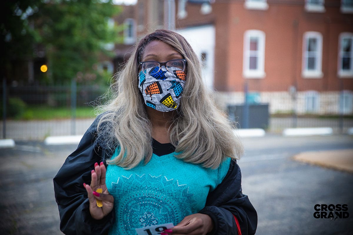 Dutchtown neighbors wearing masks at DT2 After Hours in Downtown Dutchtown. Photo by Chip Smith of Cross Grand.