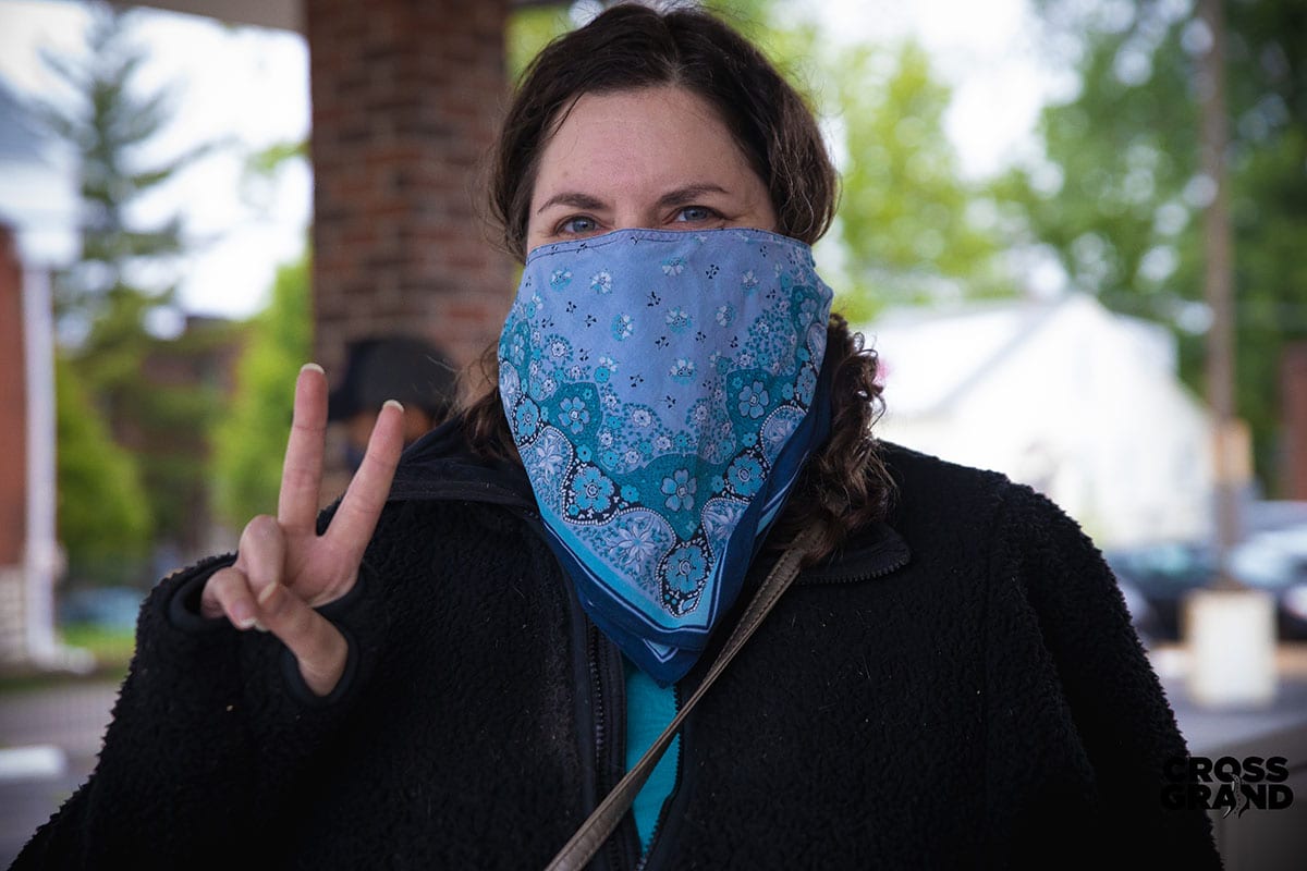 Dutchtown neighbors wearing masks at DT2 After Hours in Downtown Dutchtown. Photo by Chip Smith of Cross Grand.