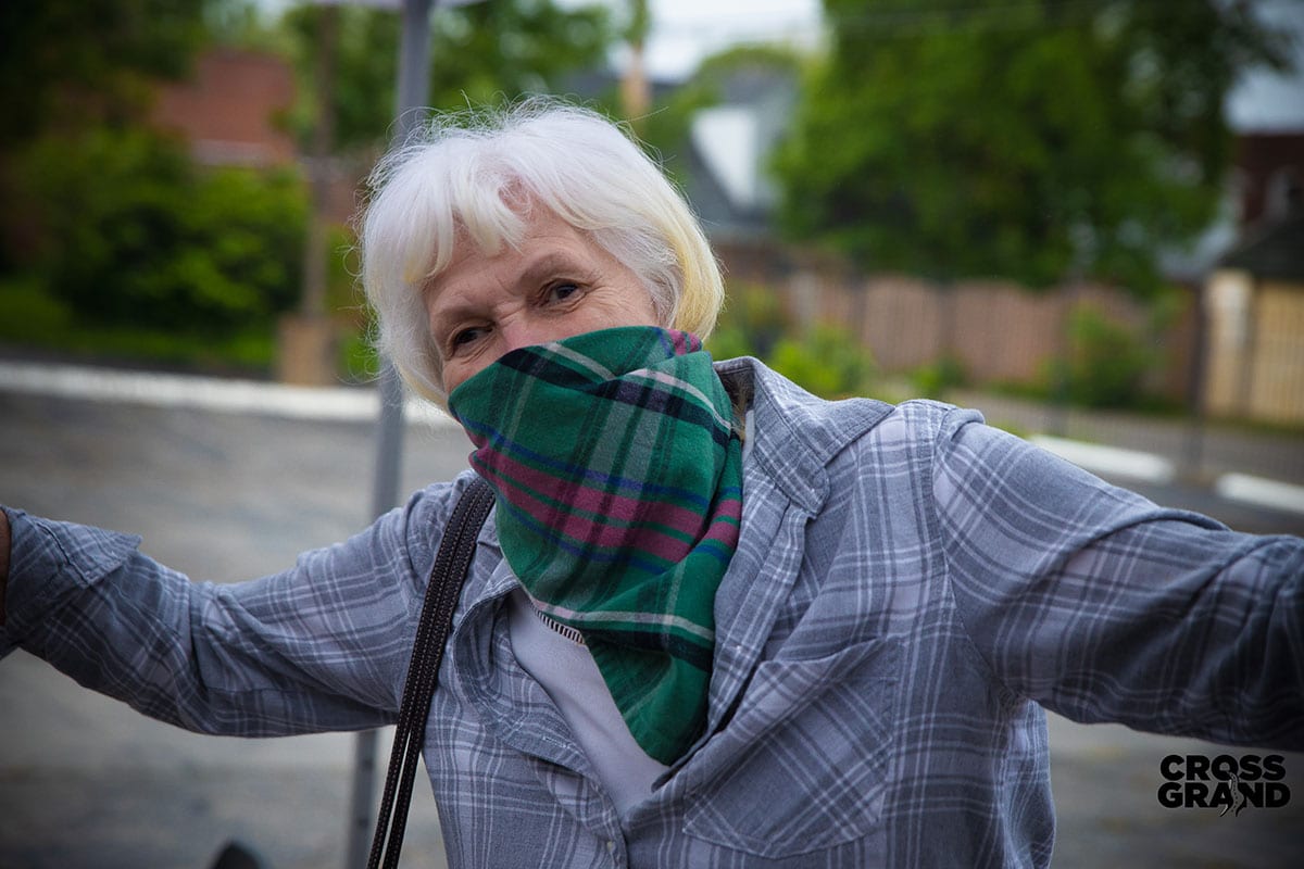 Dutchtown neighbors wearing masks at DT2 After Hours in Downtown Dutchtown. Photo by Chip Smith of Cross Grand.