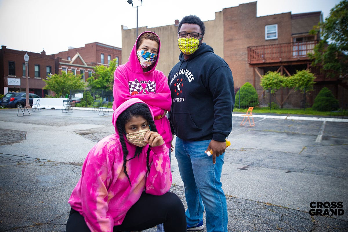 Dutchtown neighbors wearing masks at DT2 After Hours in Downtown Dutchtown. Photo by Chip Smith of Cross Grand.