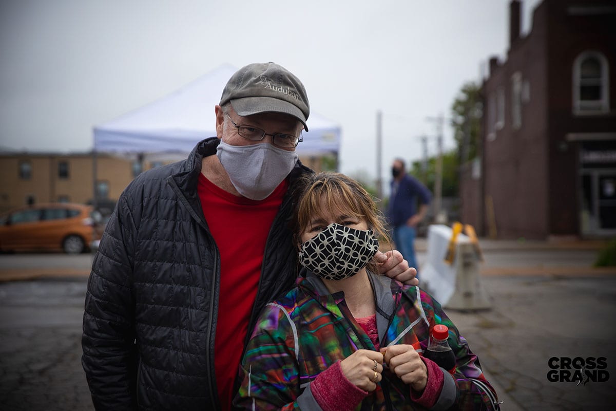 Dutchtown neighbors wearing masks at DT2 After Hours in Downtown Dutchtown. Photo by Chip Smith of Cross Grand.