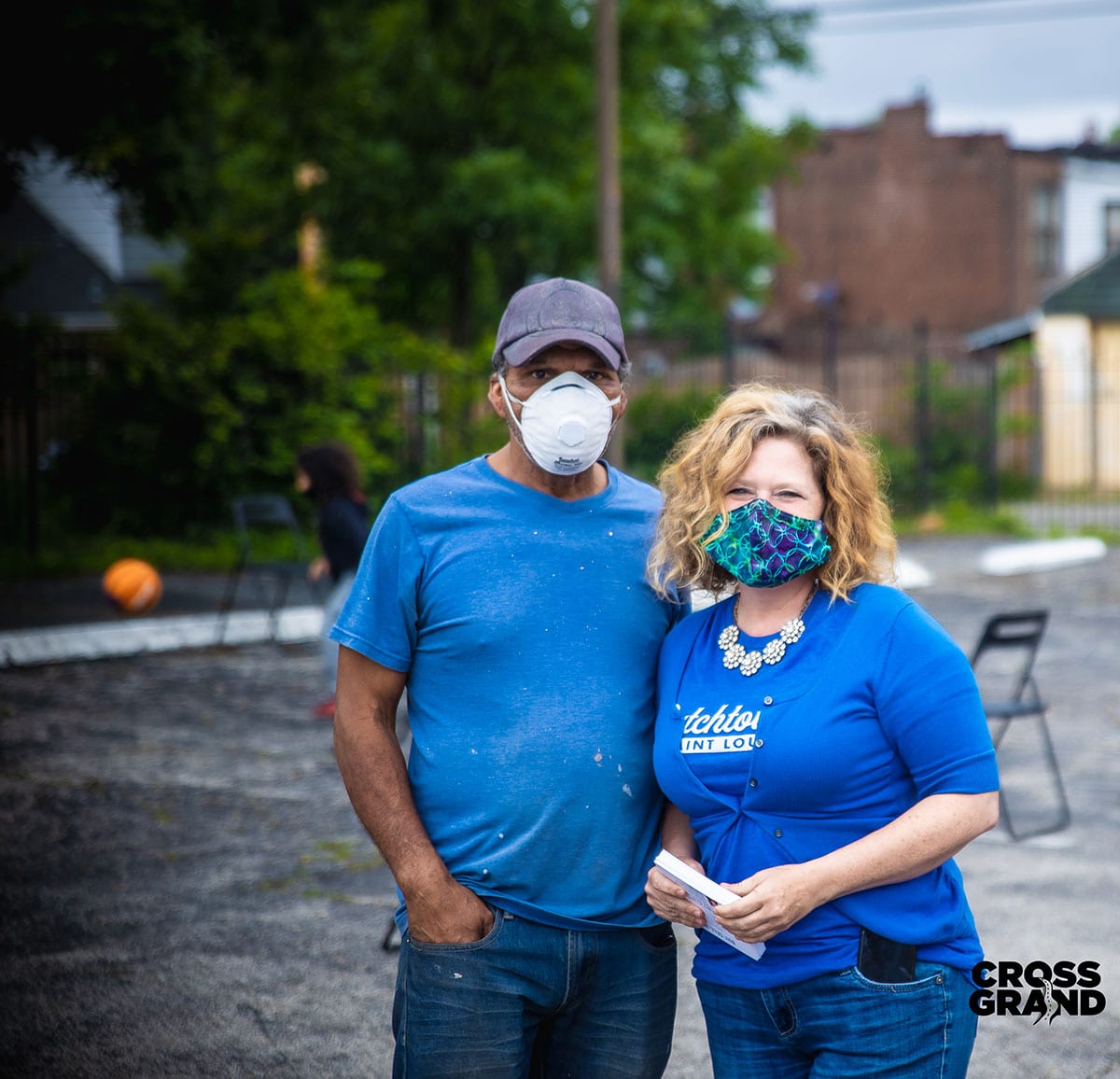Dutchtown neighbors wearing masks at DT2 After Hours in Downtown Dutchtown. Photo by Chip Smith of Cross Grand.