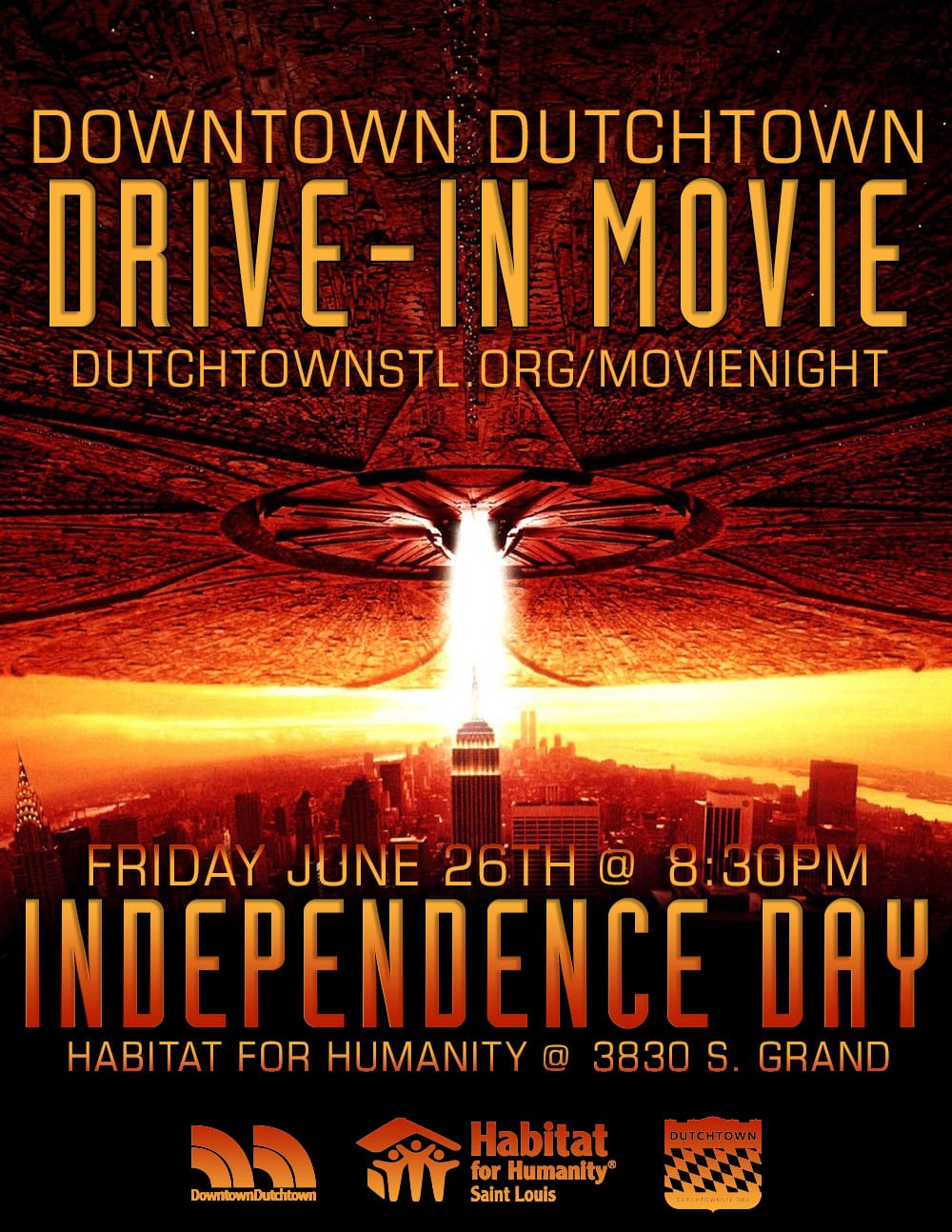 Downtown Dutchtown Drive-In Movie featuring Independence Day.