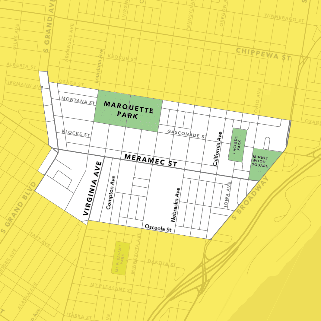 A map of the Downtown Dutchtown area.