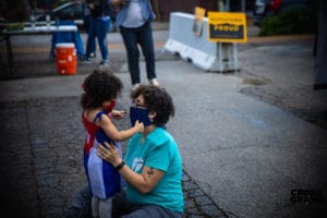 Neighbors at the NIC in Downtown Dutchtown for a food truck event.