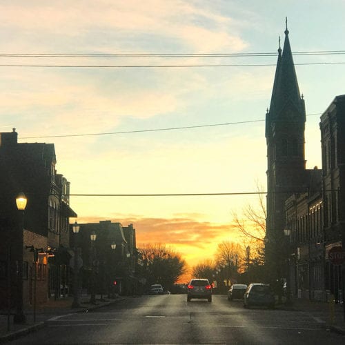 Sunrise on Meramec Street in Downtown Dutchtown.