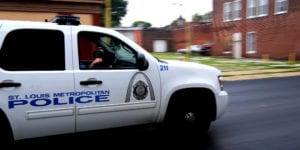 An SLMPD SUV in Gravois Park.