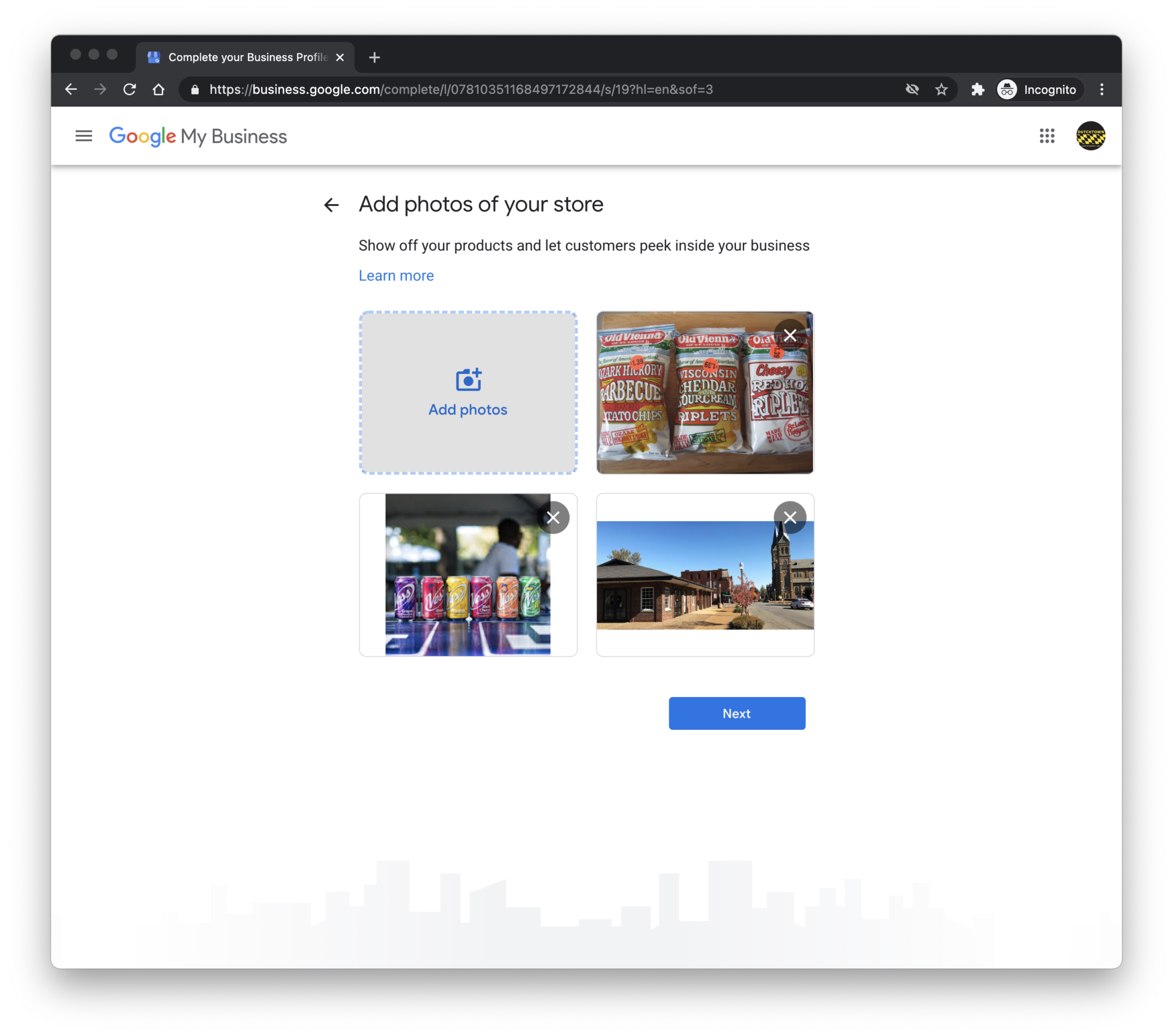 Adding photos to your Google My Business profile.