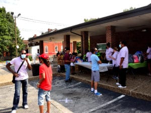 The Cure Violence open house and backpack giveaway at the NIC in Dutchtown.