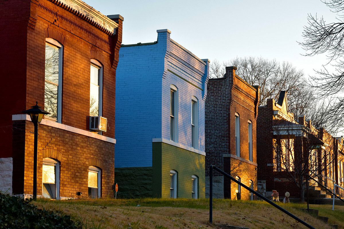 Homes on the 3200 block of Mount Pleasant Street in Dutchtown, St. Louis, MO.