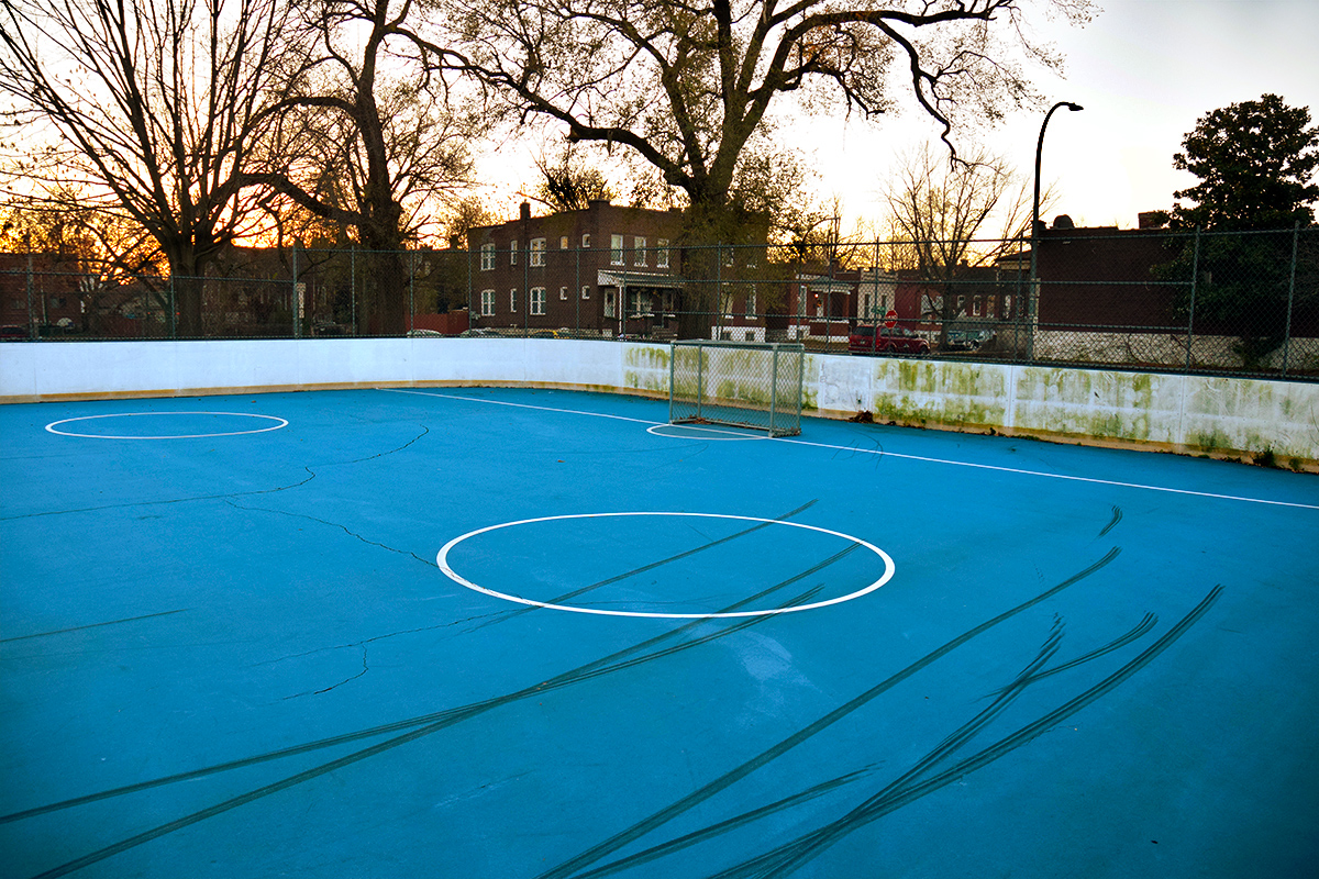 Roller hockey rink at Mount Pleasant Park.