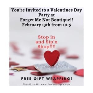 Forget Me Not Boutique's Valentine's Day Party.