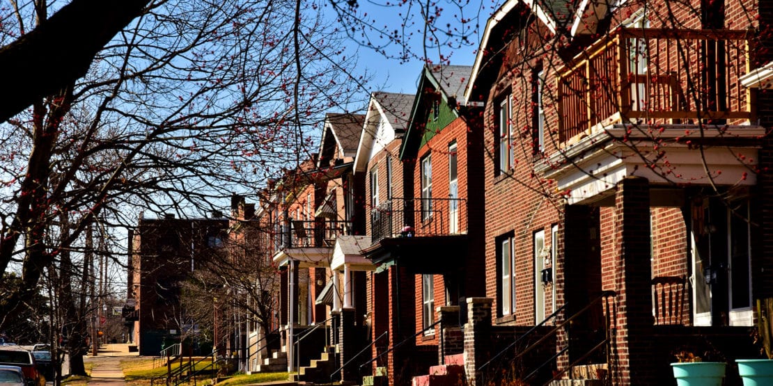 Homes on the 4100 block of Virginia Avenue in Dutchtown, St. Louis, MO.