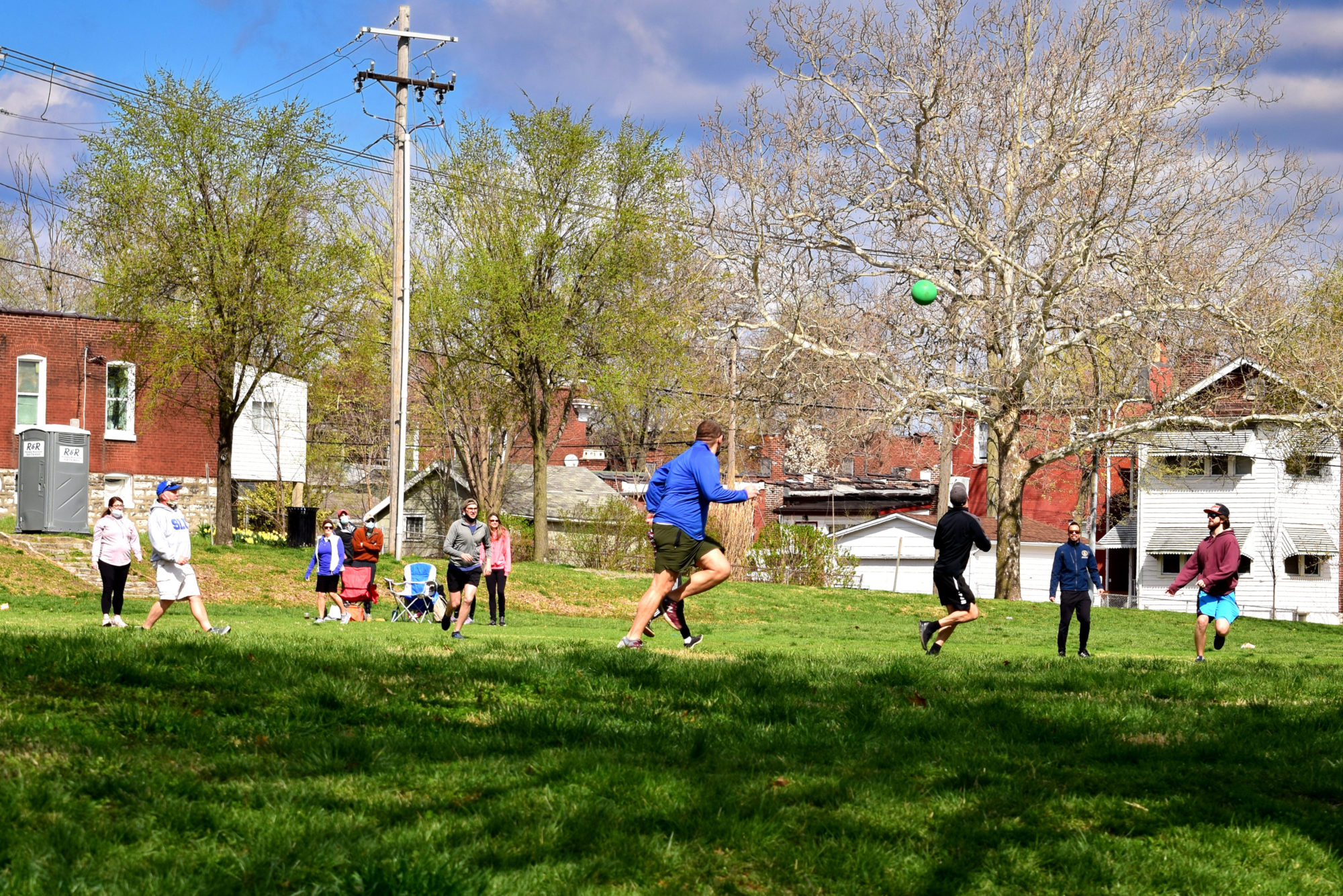 Kickball at Marquette Park in Dutchtown, St. Louis, MO.