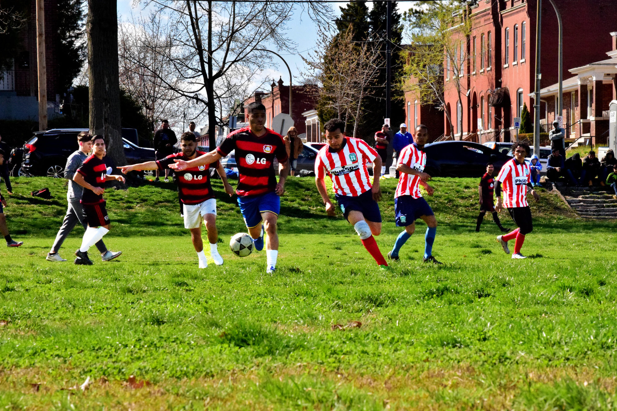 A Liga Latina soccer game at Marquette Park in Dutchtown, St. Louis, MO.