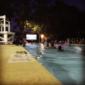 Dive-In Movie Night at the Marquette Park Pool in Dutchtown, St. Louis, MO.