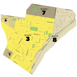 Aldermanic wards in the Dutchtown area pursuant to recent redistricting.